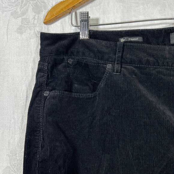 Talbots Pants 18W Black Corduroy Straight Flawless Five Pocket - Picture 4 of 13